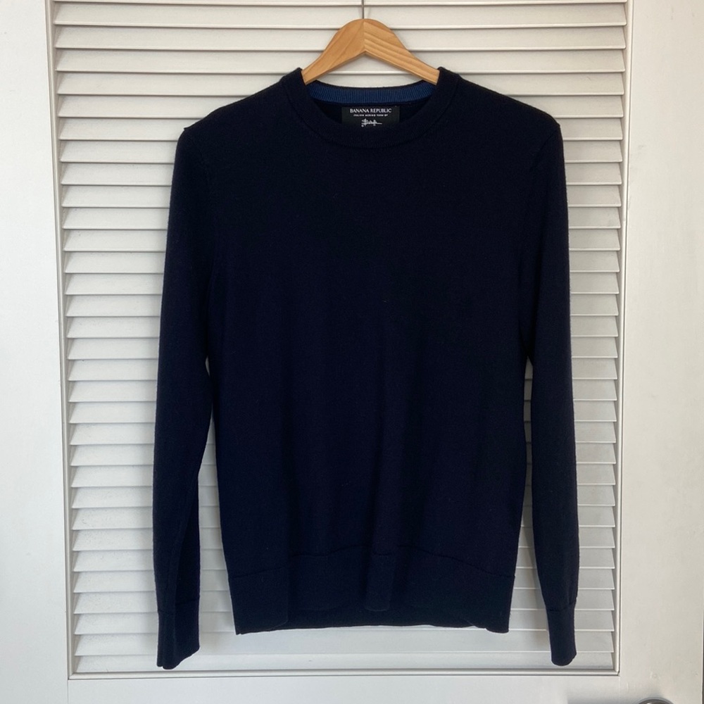 Mens banana republic merino wool crew neck sweater size small
